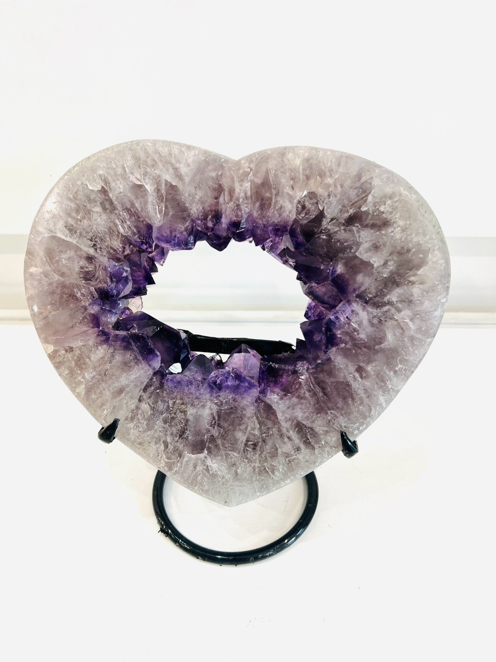 Amethyst Heart on Stand