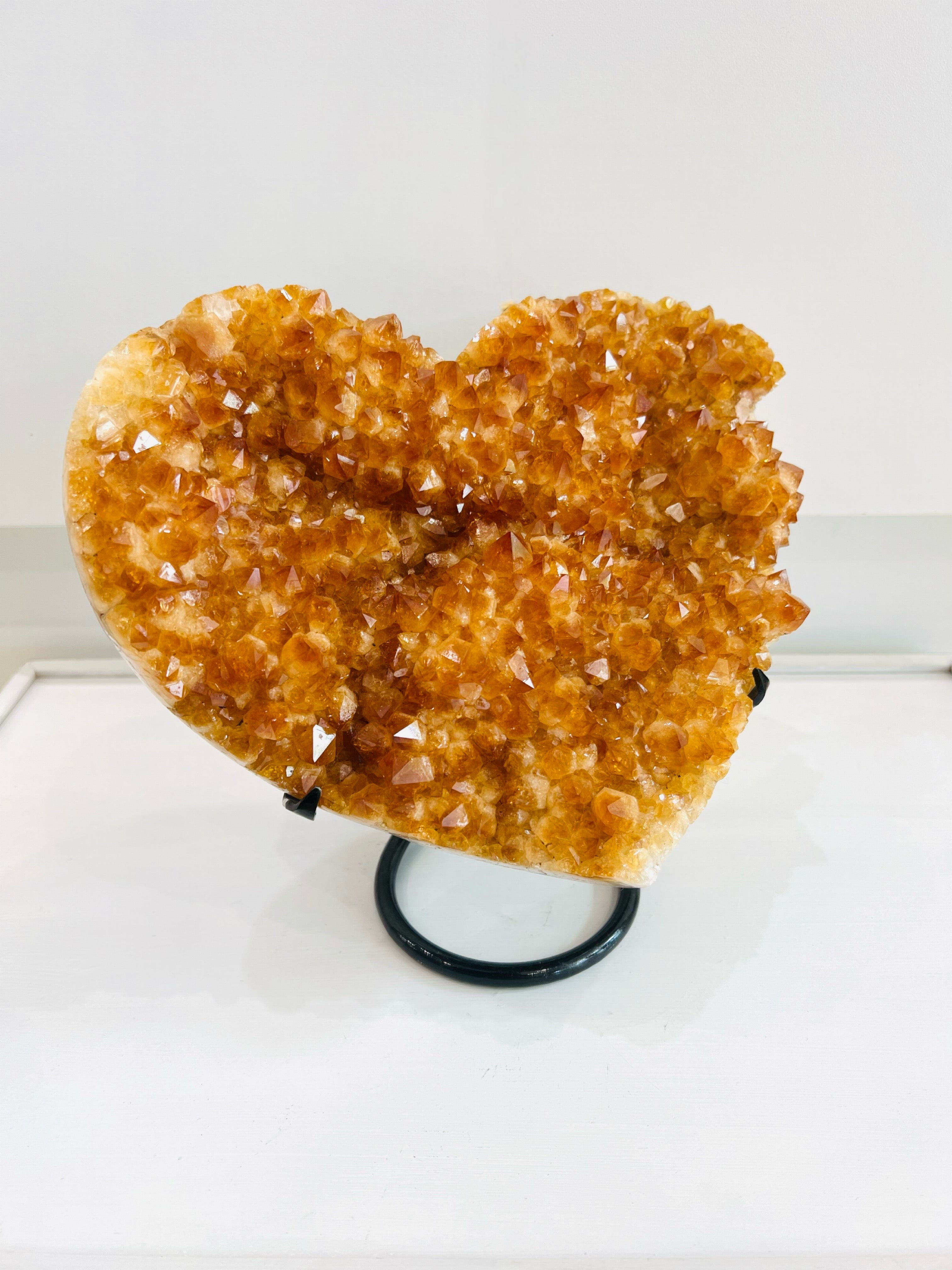 Large Citrine Heart on Stand