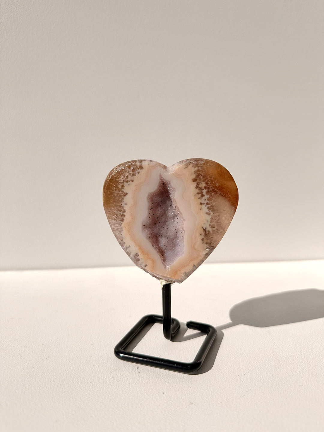 Agate Heart on Stand