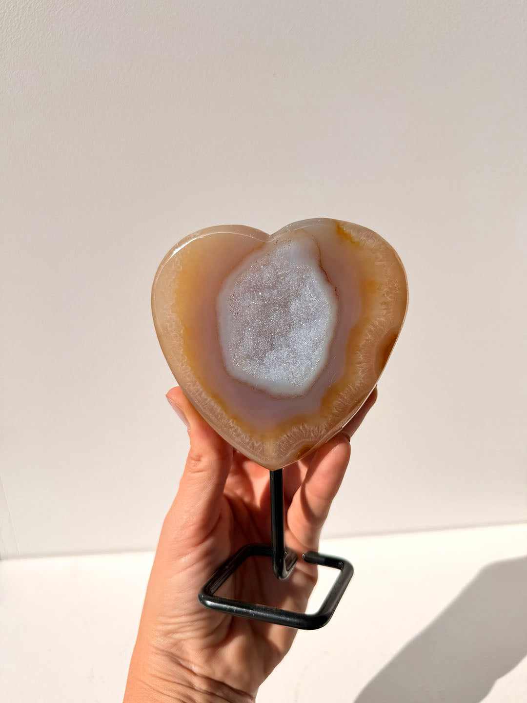 Agate Heart on Stand