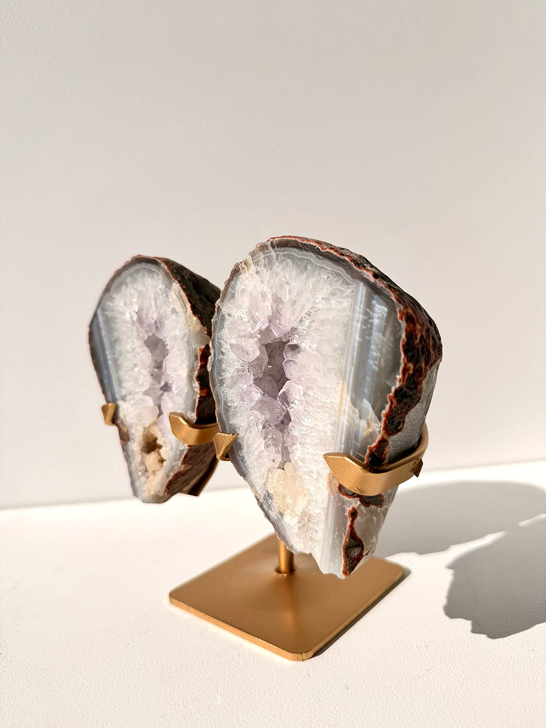 Agate with Amethyst Butterfly Wings