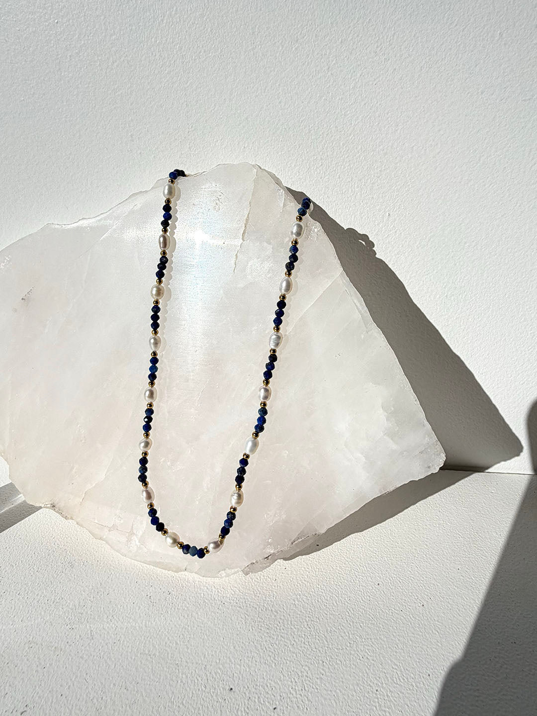Isla Pearl Waterproof Necklace – Lapis Lazuli