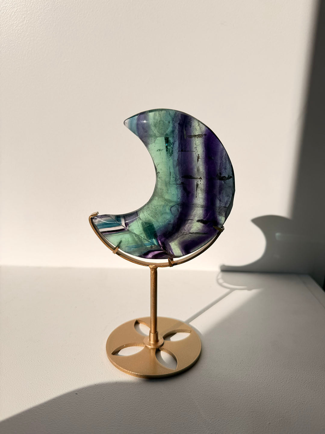 Fluorite moon on Stand