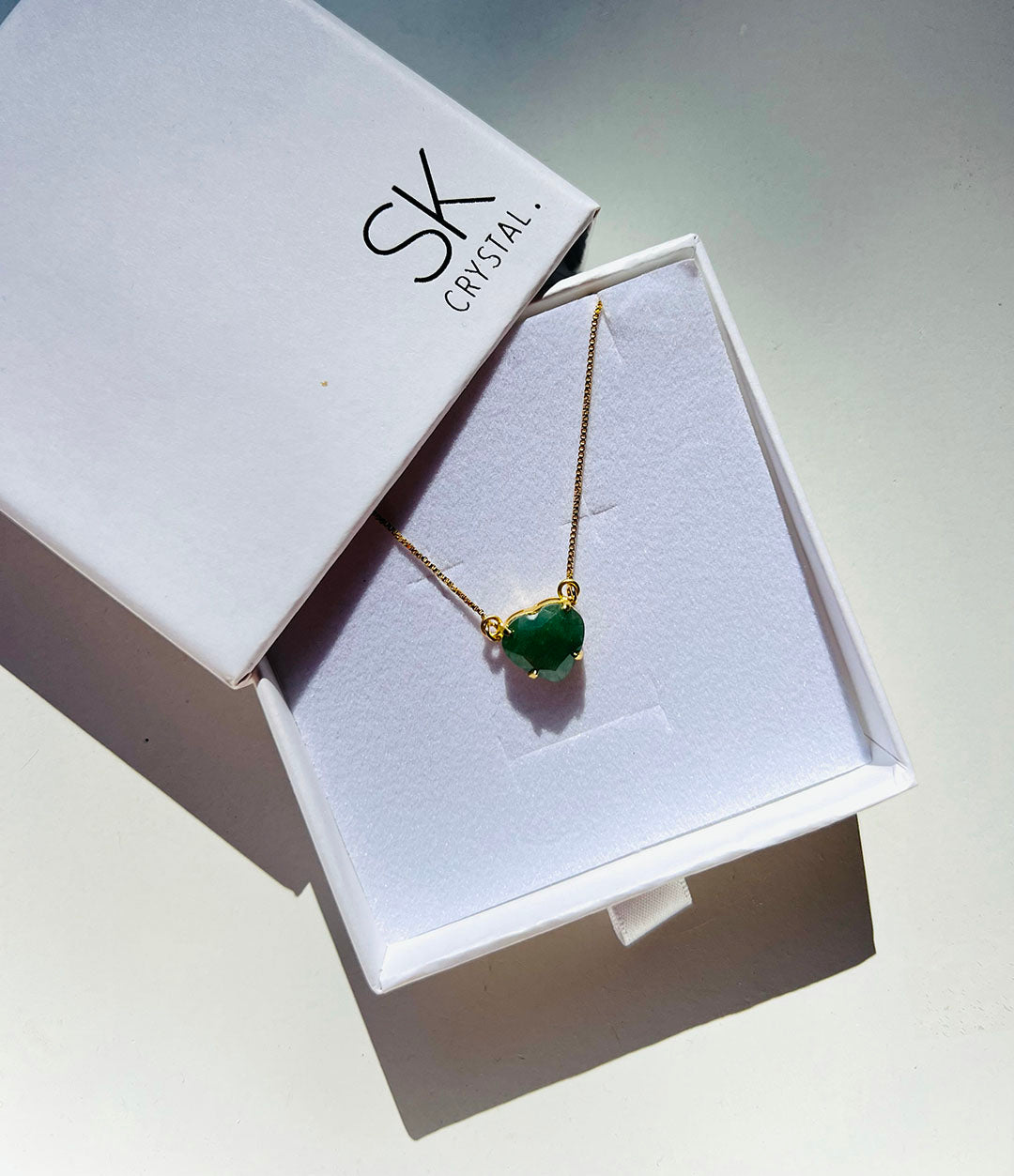 Green Quartz Heart Necklace