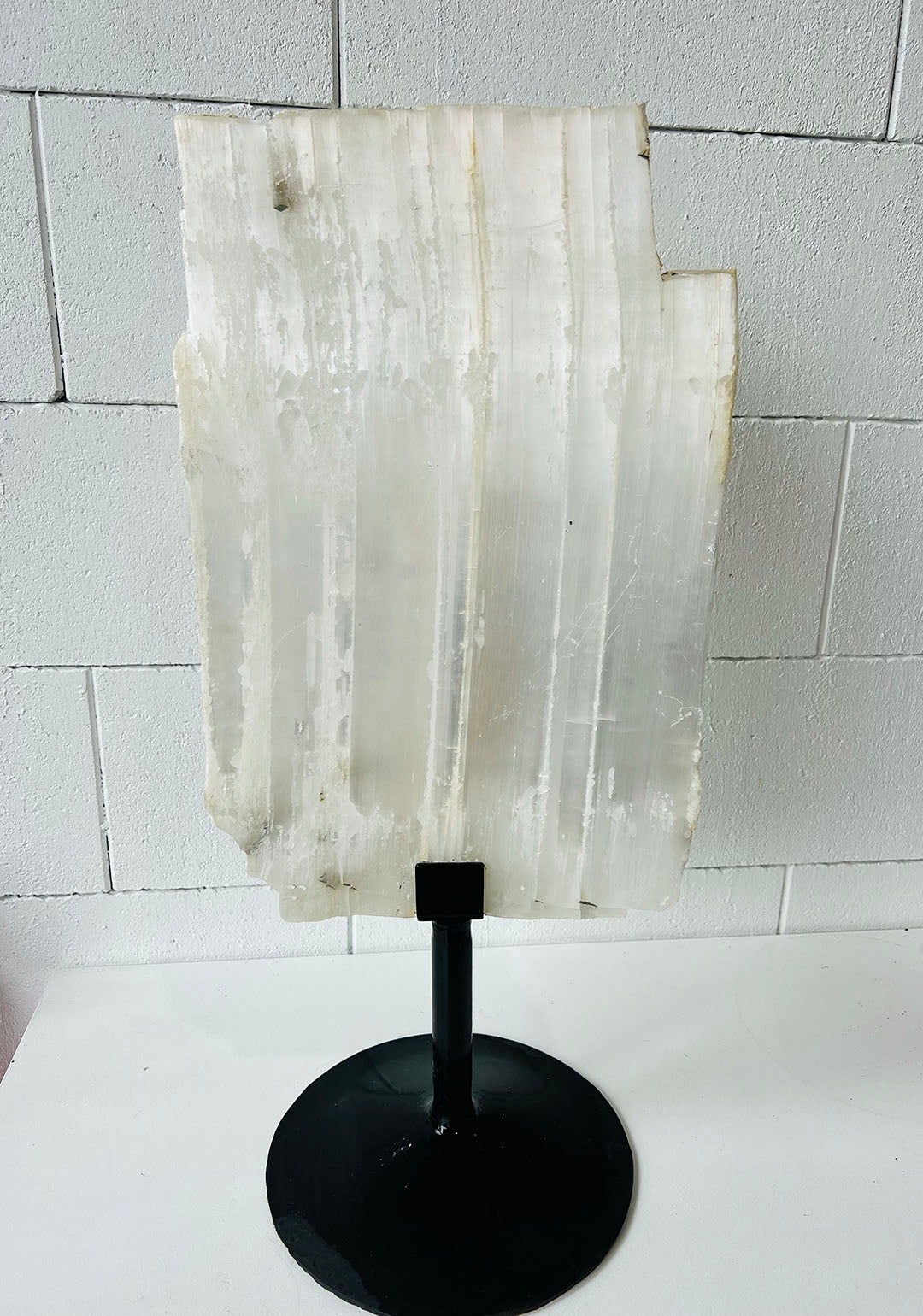 Large Selenite on Stand