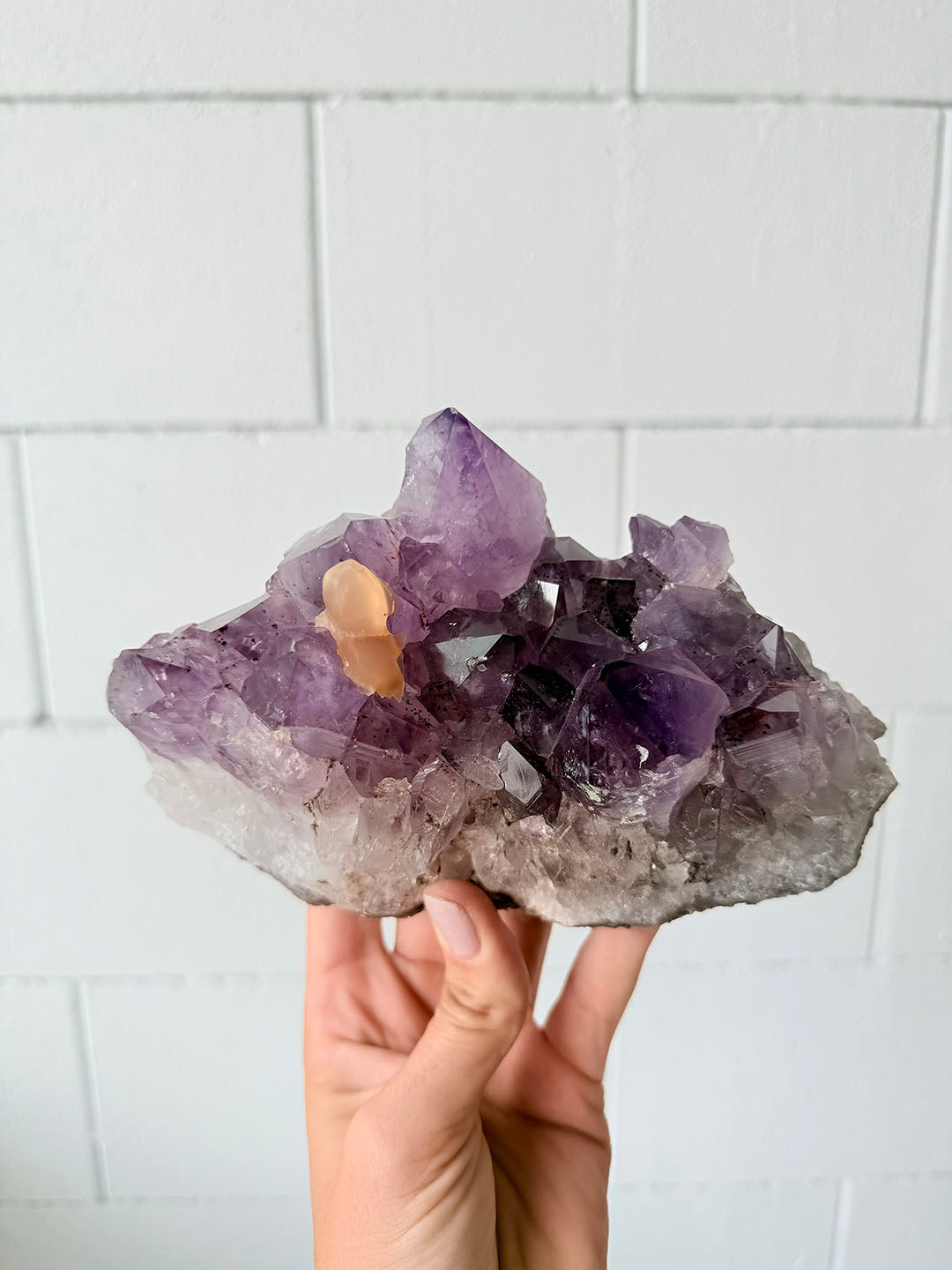 Amethyst Cluster with Calcite