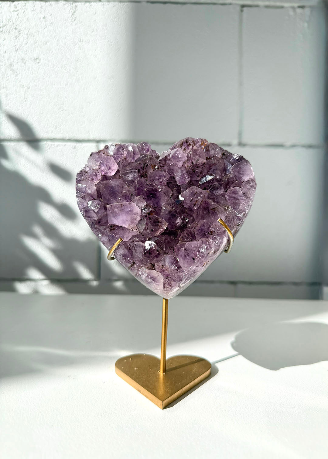 Amethyst Heart on Stand
