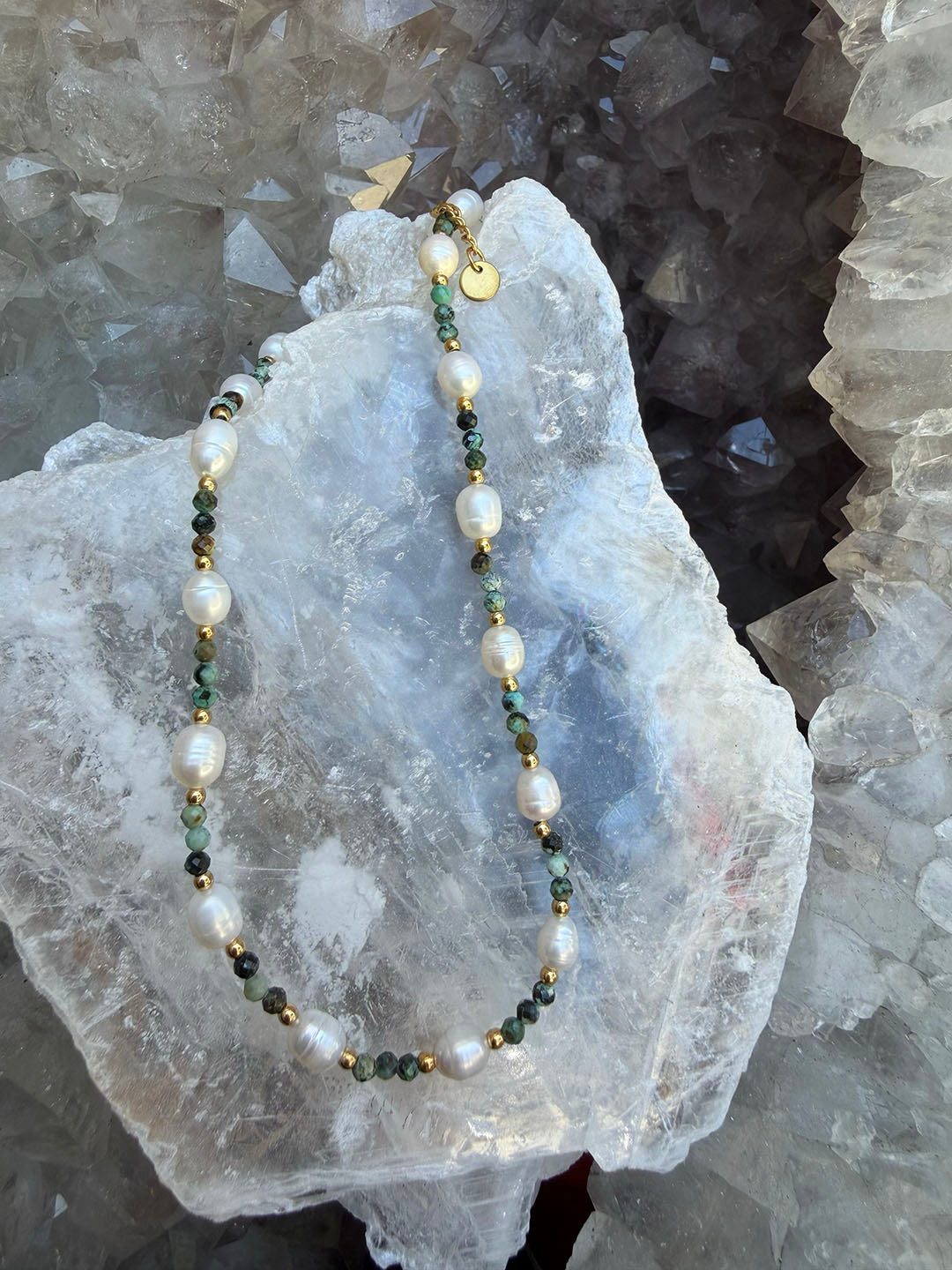 Isla Pearl Waterproof Necklace  – African Turquoise