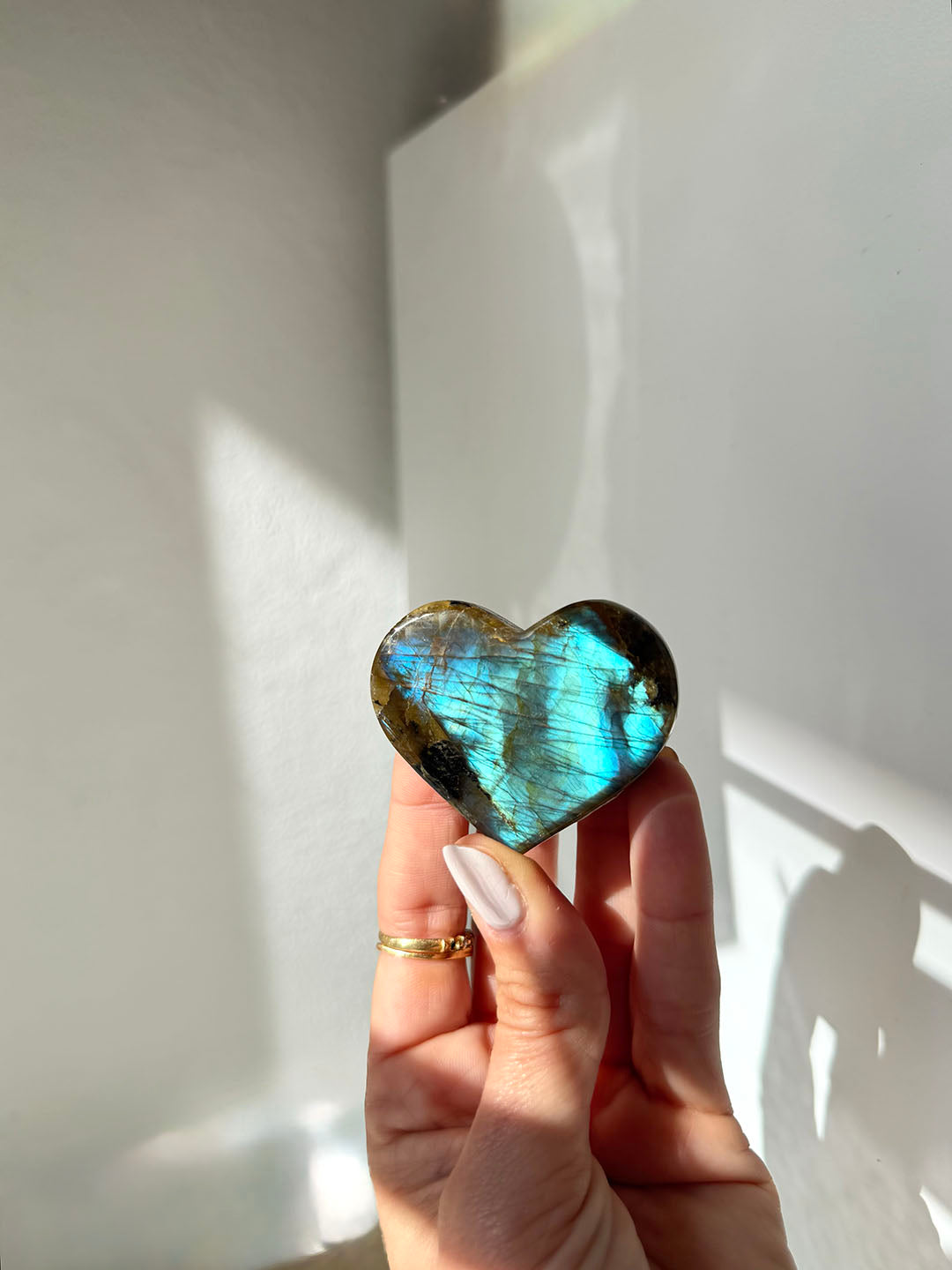 Labradorite Heart