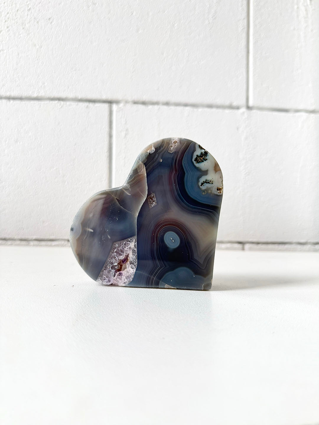 Agate with Amethyst Heart