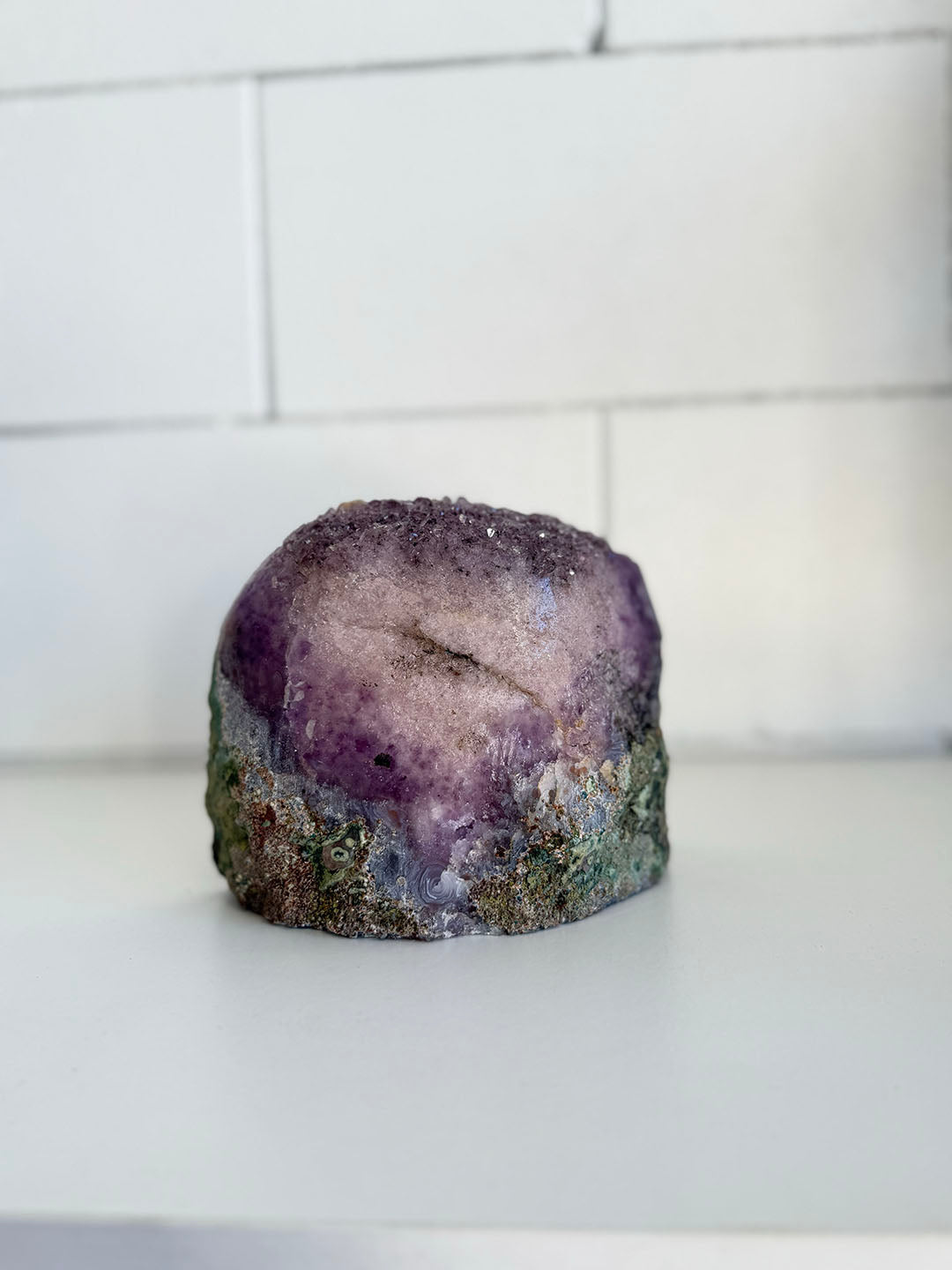 Pink with Purple Amethyst Geode