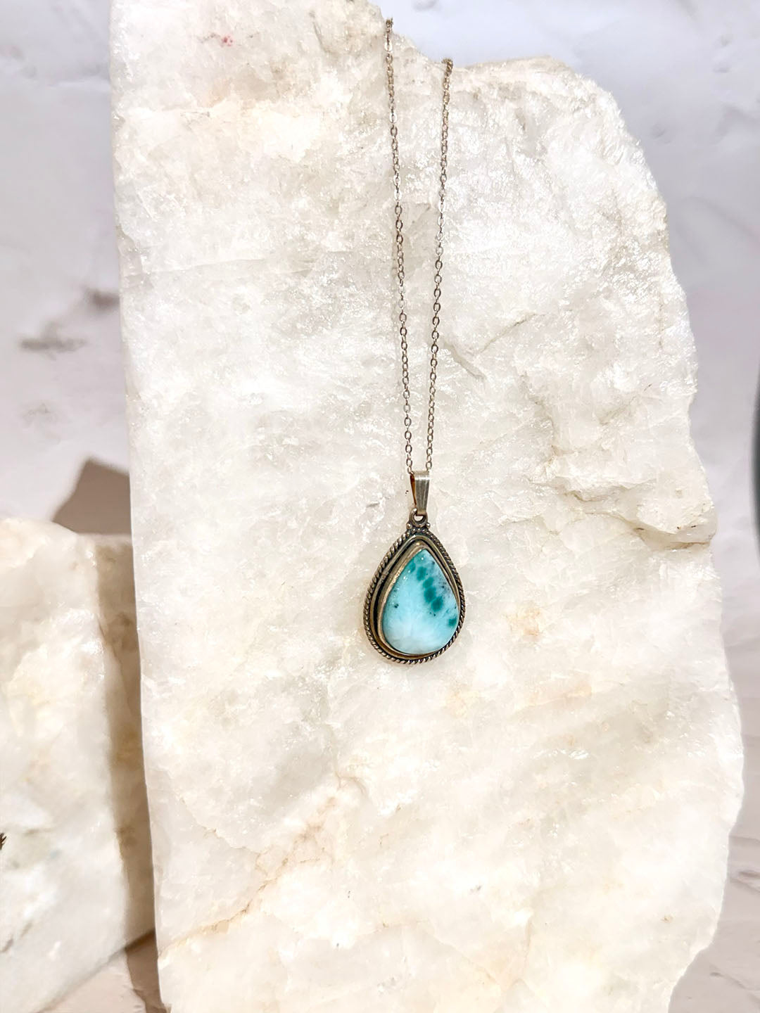 Larimar Necklace - Sterling Silver