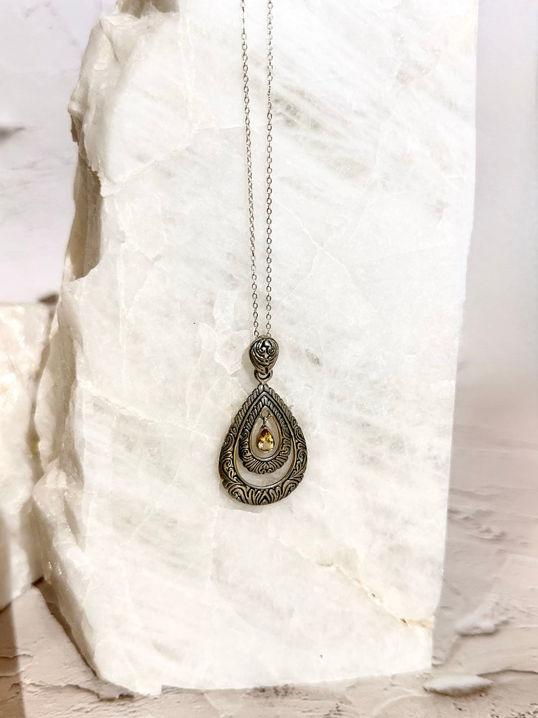 Citrine Necklace - Sterling Silver