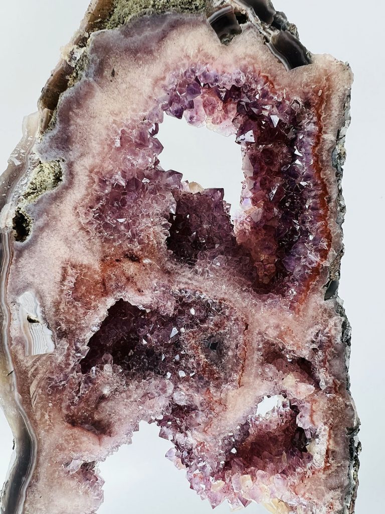 LARGE PINK AMETHYST ON STAND
