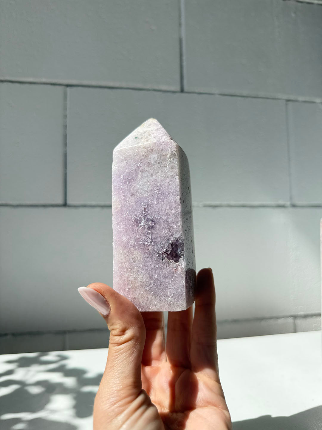 Pink with Purple Amethyst Point