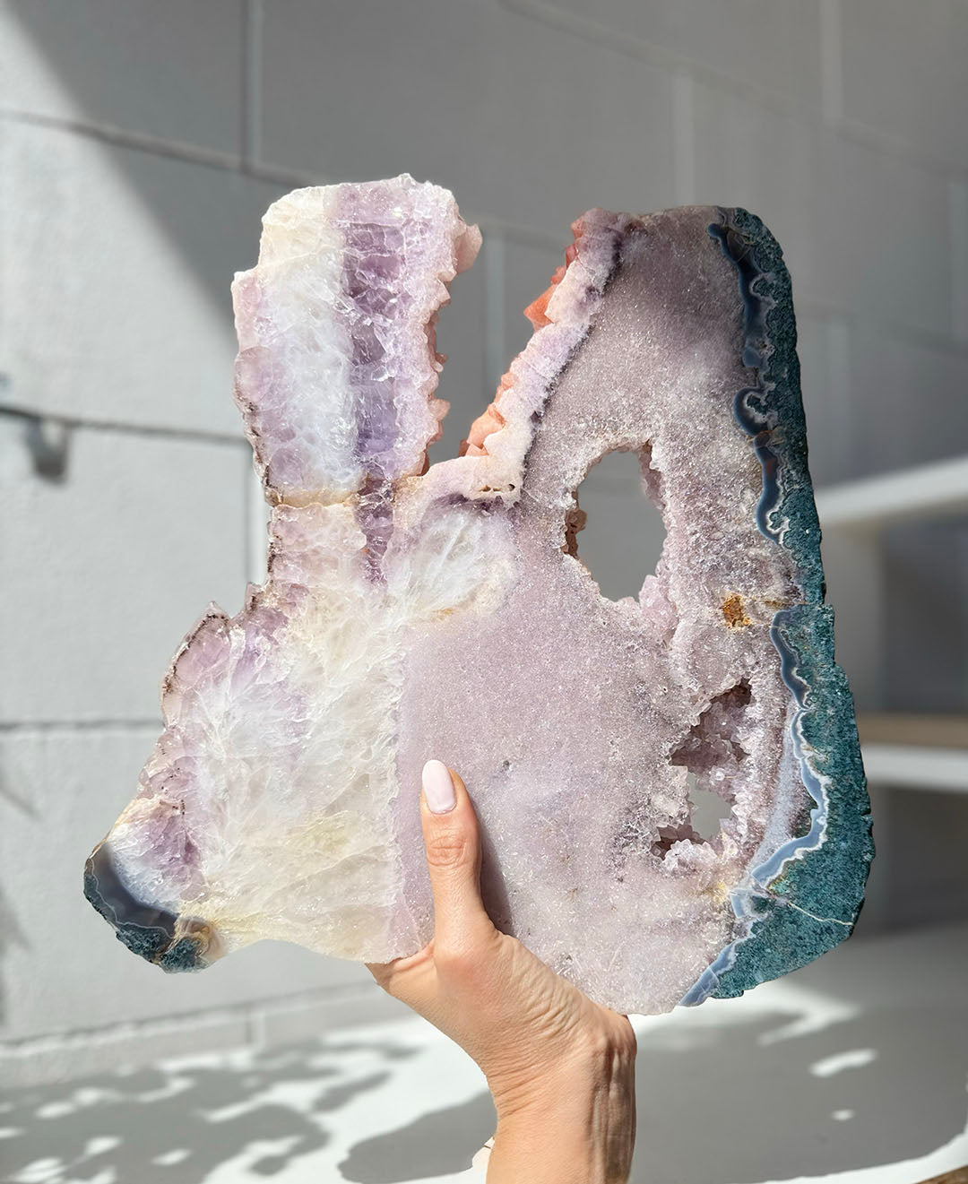 Large Pink with Purple Amethyst Slab