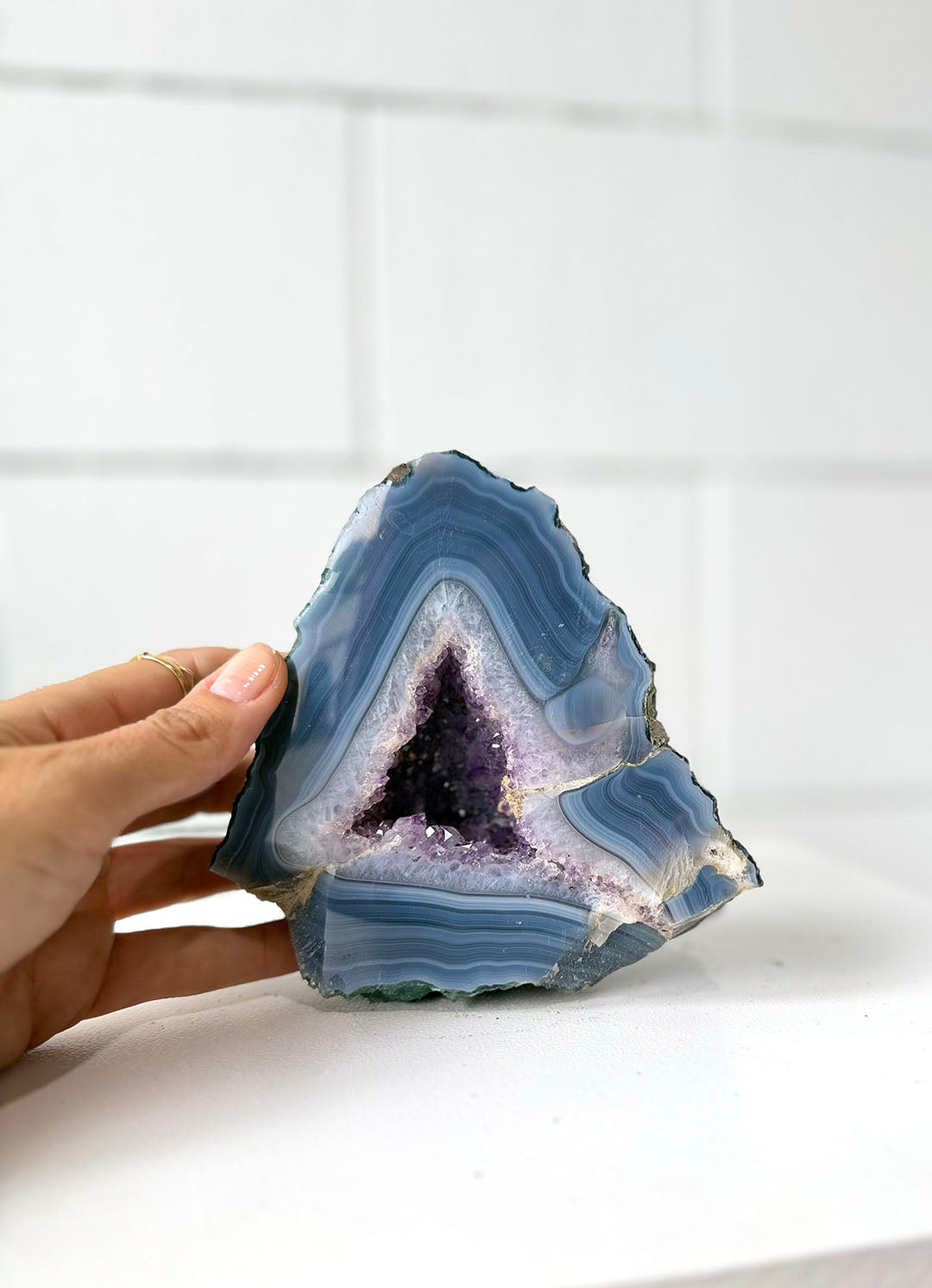 Amethyst with Agate Geode