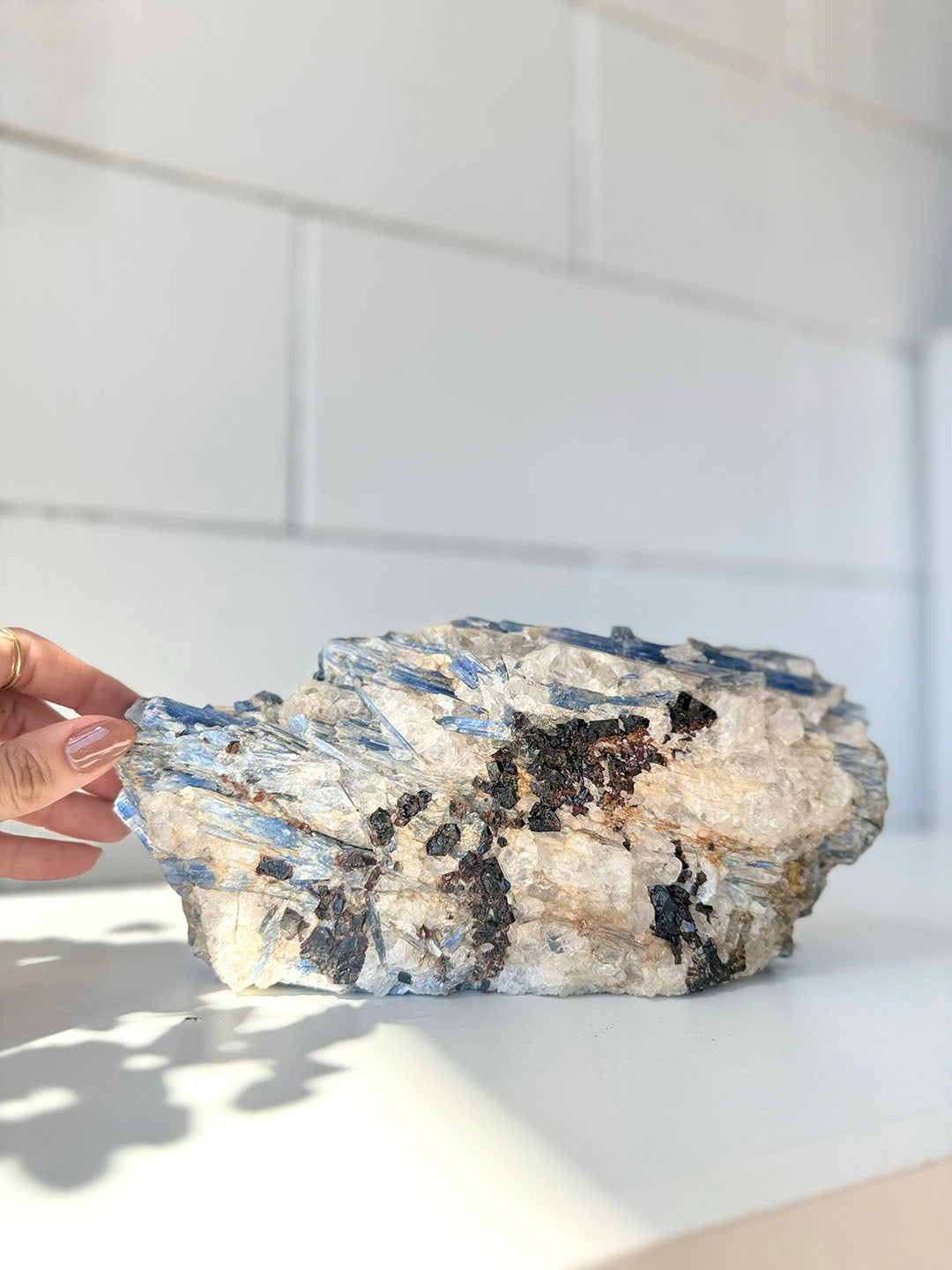 Blue Kyanite with Black Tourmaline & Clear Quartz