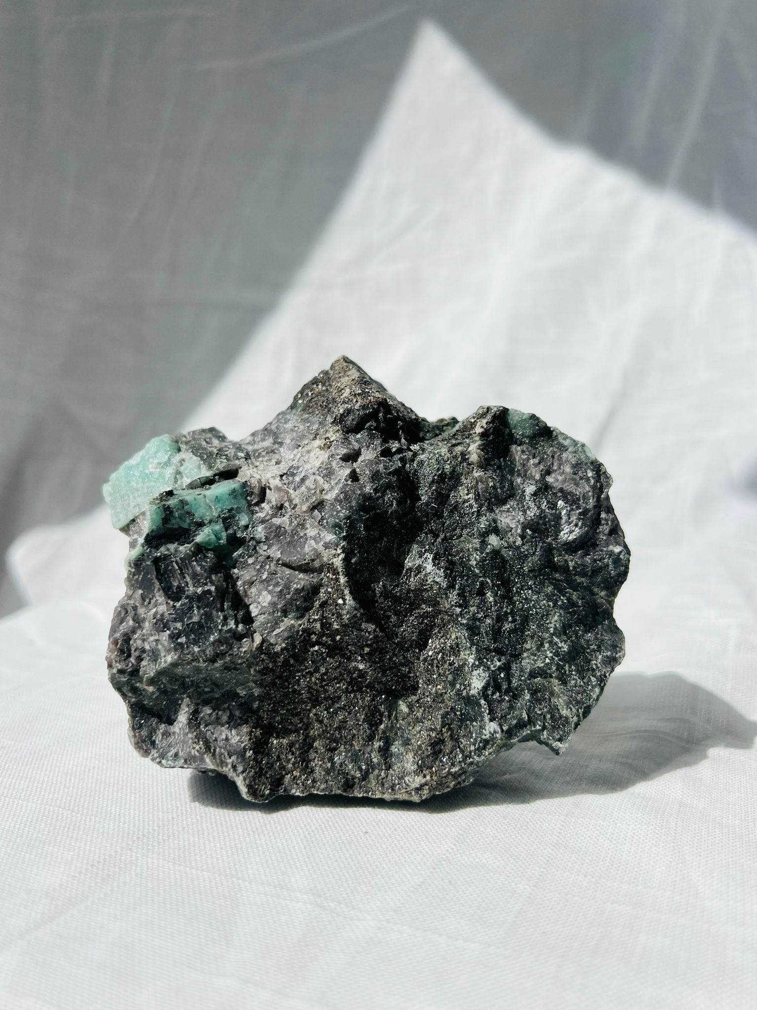 Emerald with Black Tourmaline