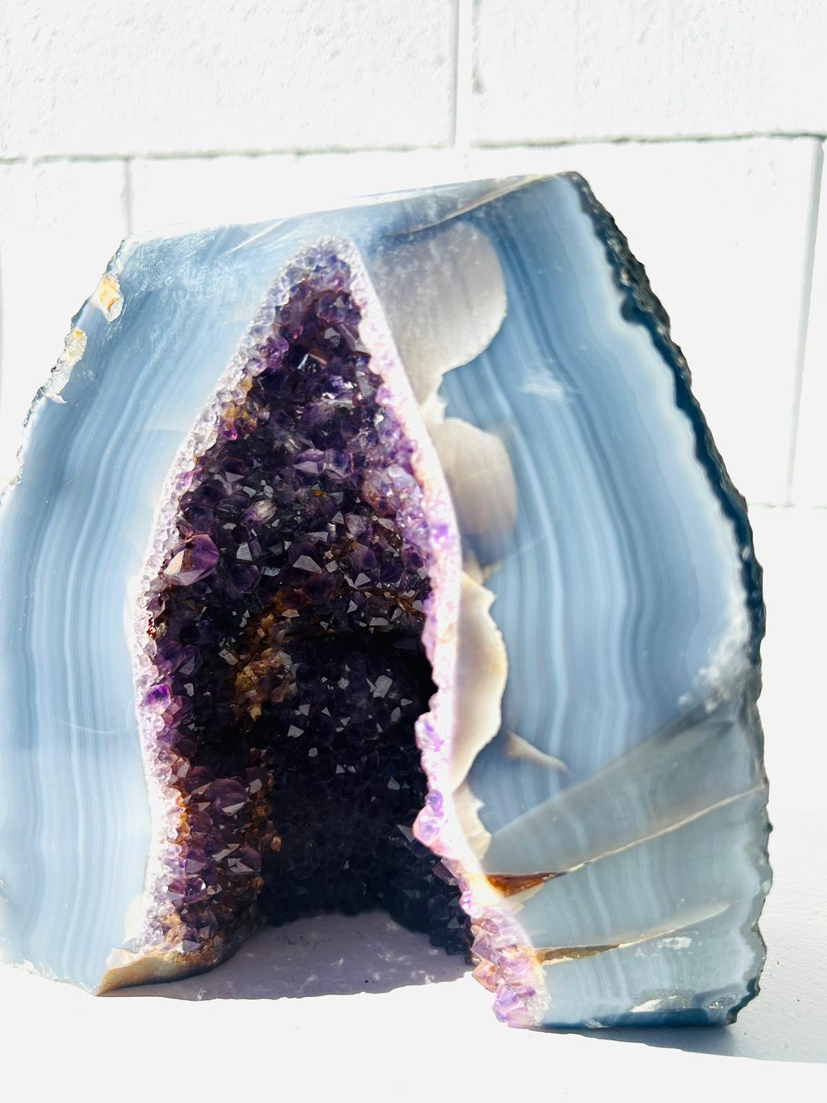 Amethyst with Agate Geode