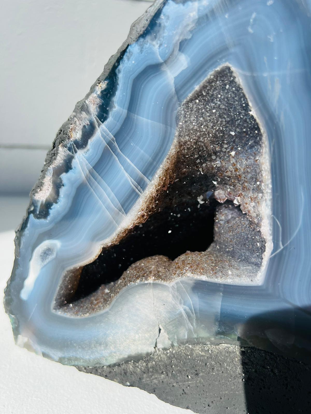 Agate with Amethyst Geode