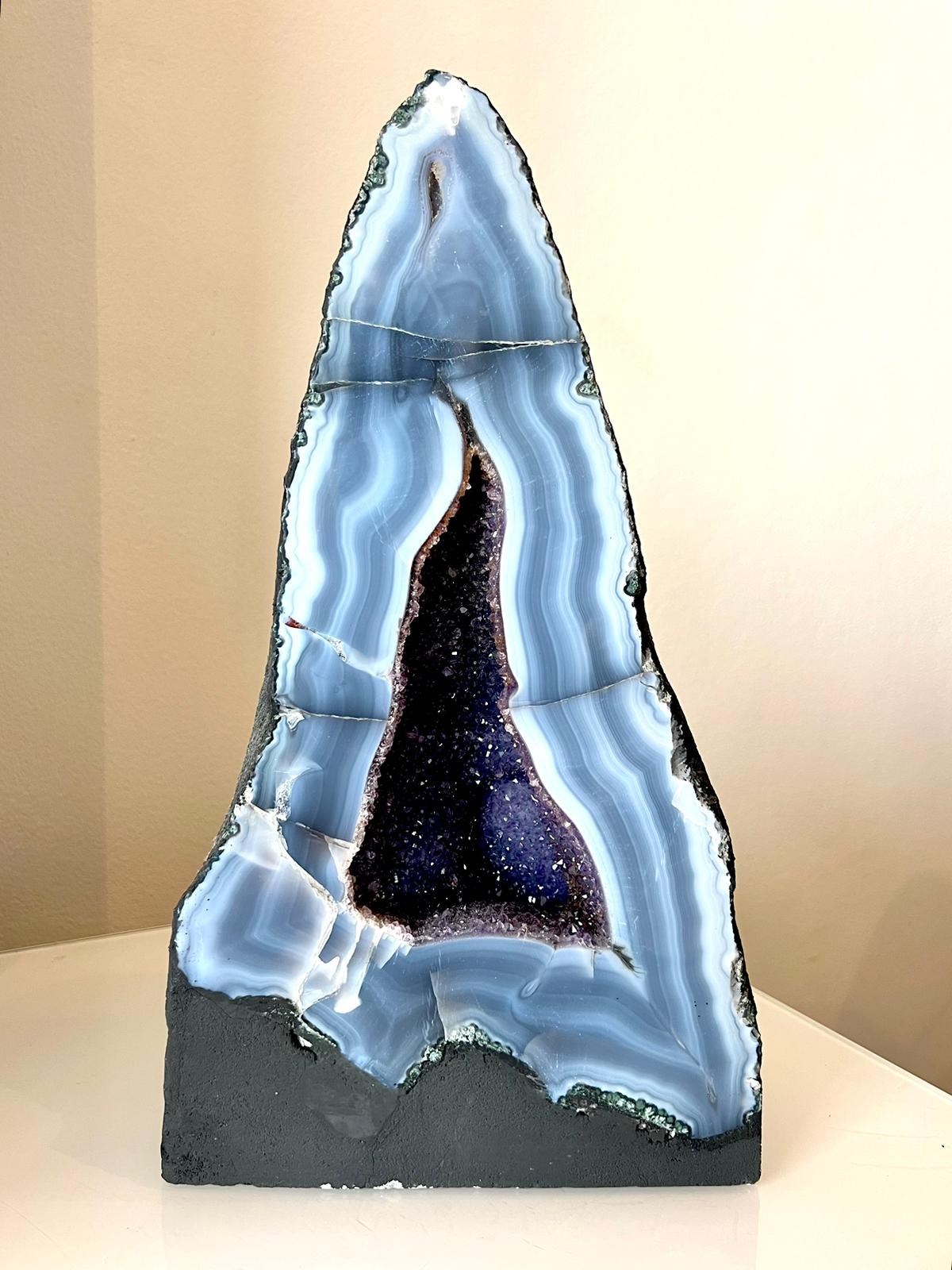 Agate with Amethyst Geode