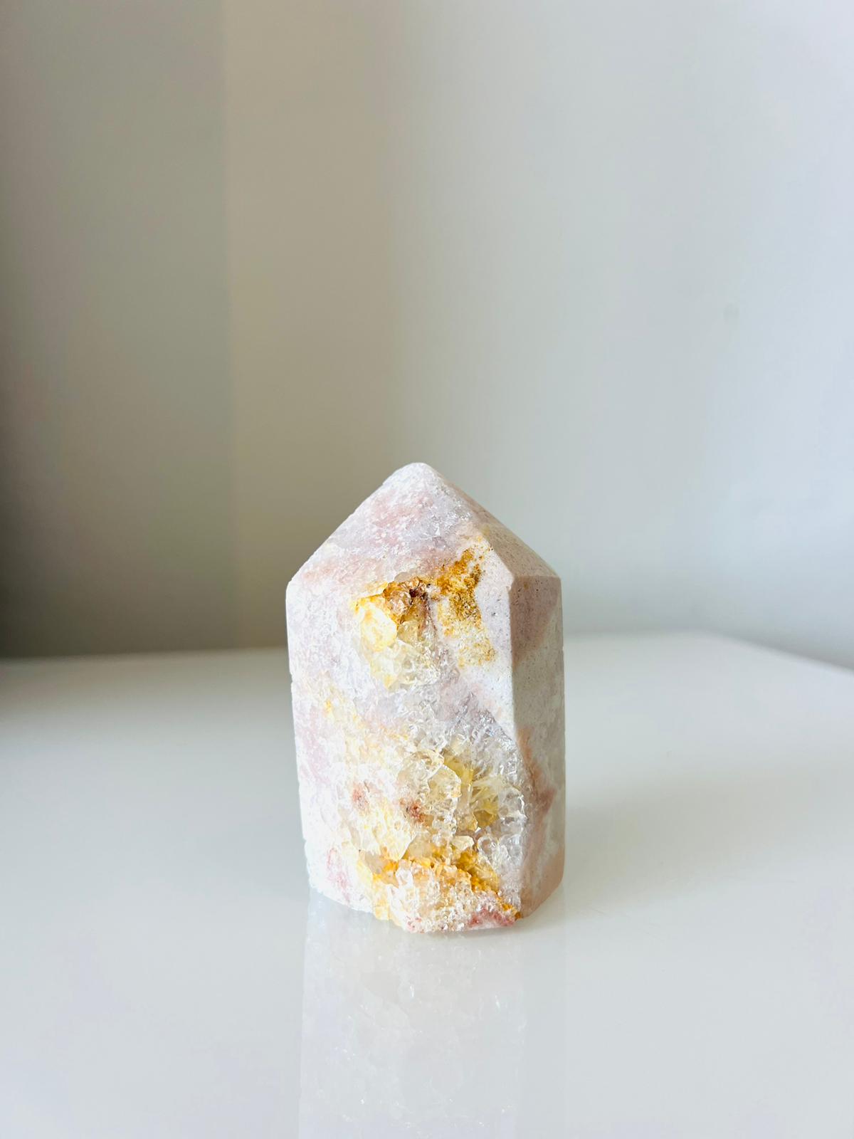Pink Amethyst with Hematite Point