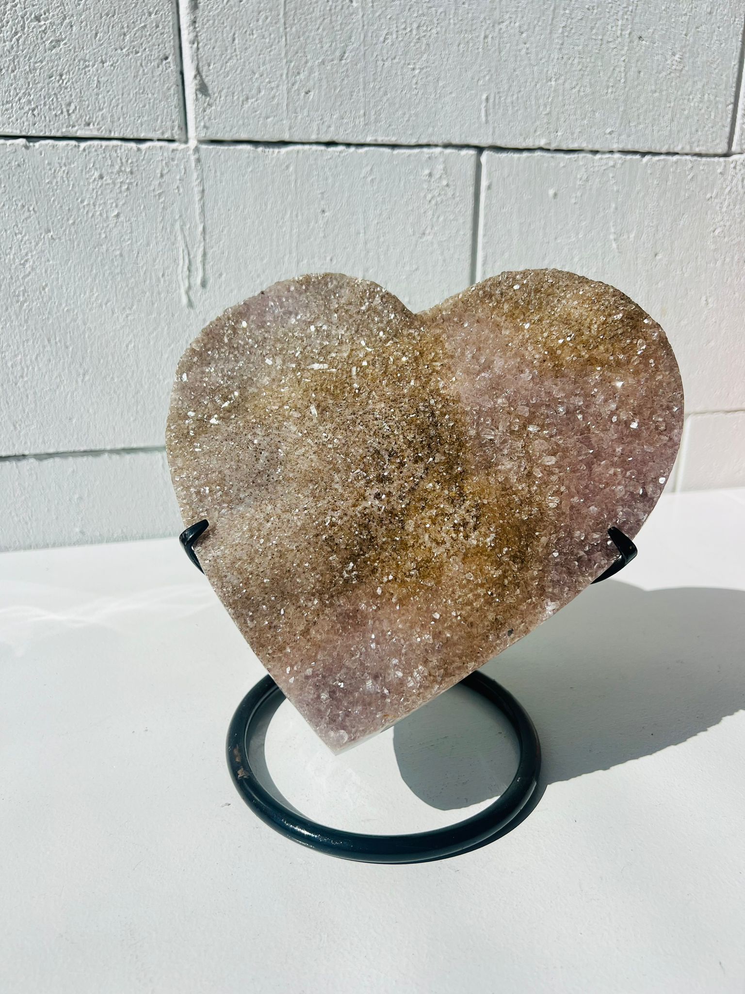Large Agate with Amethyst Heart