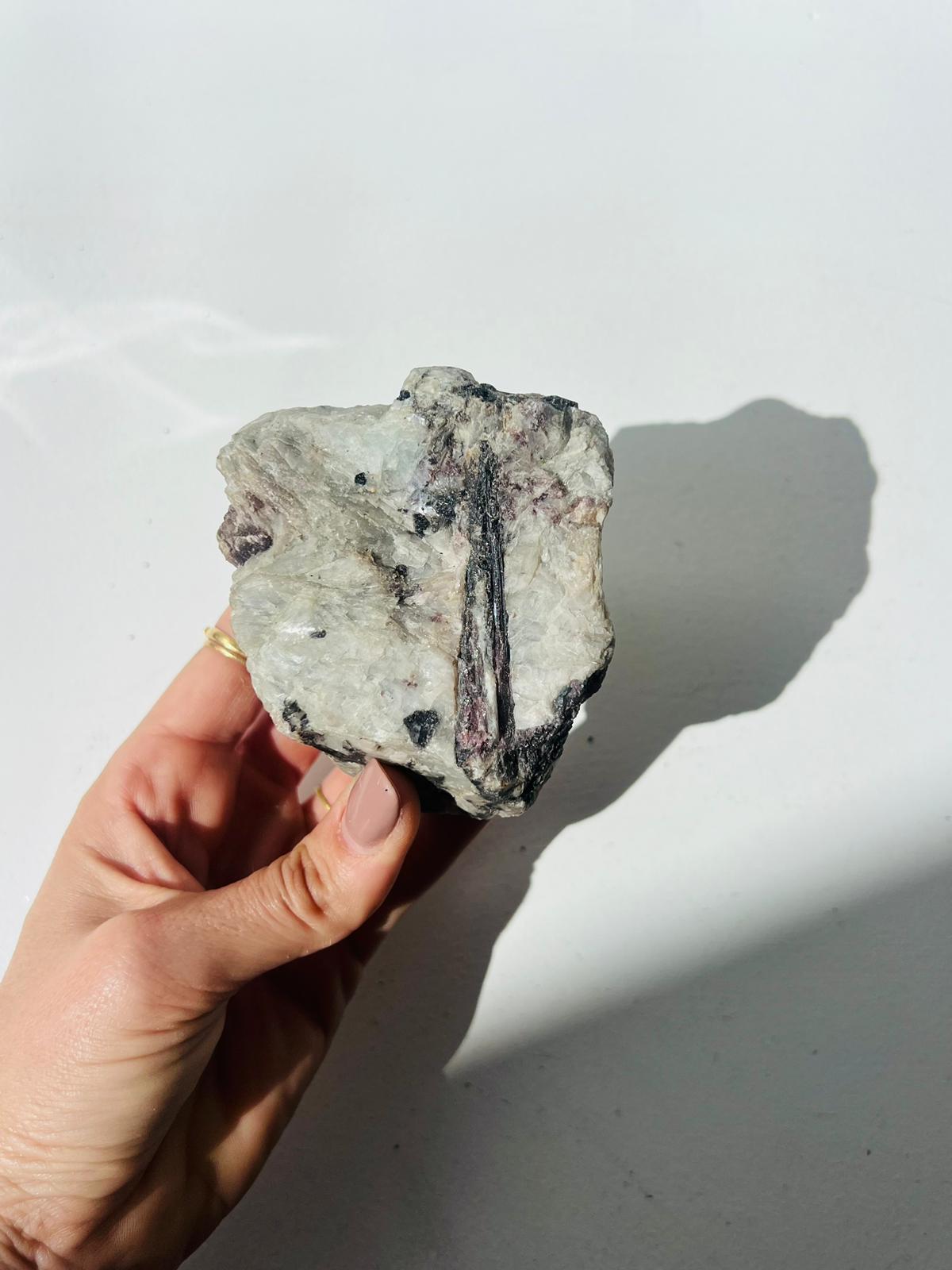Black and Pink Tourmaline with Clear Quartz