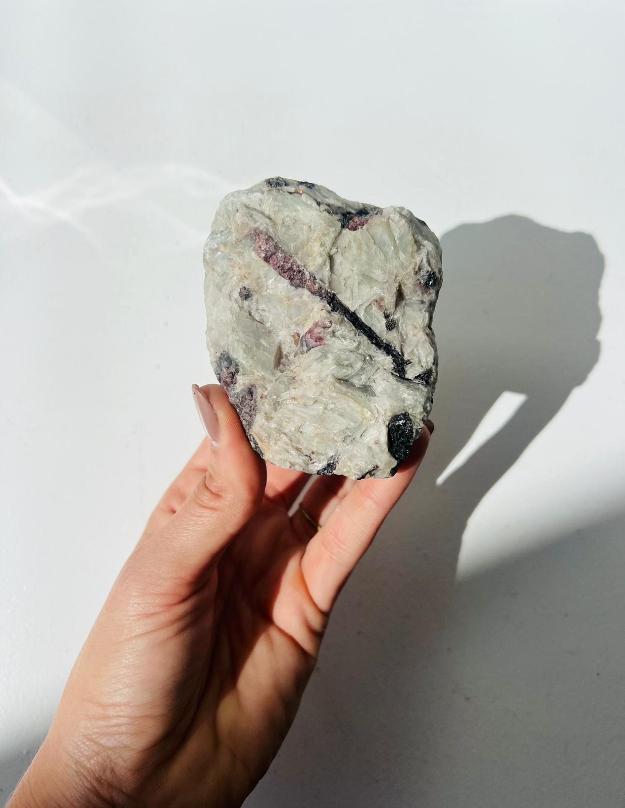 Black and Pink Tourmaline with Clear Quartz