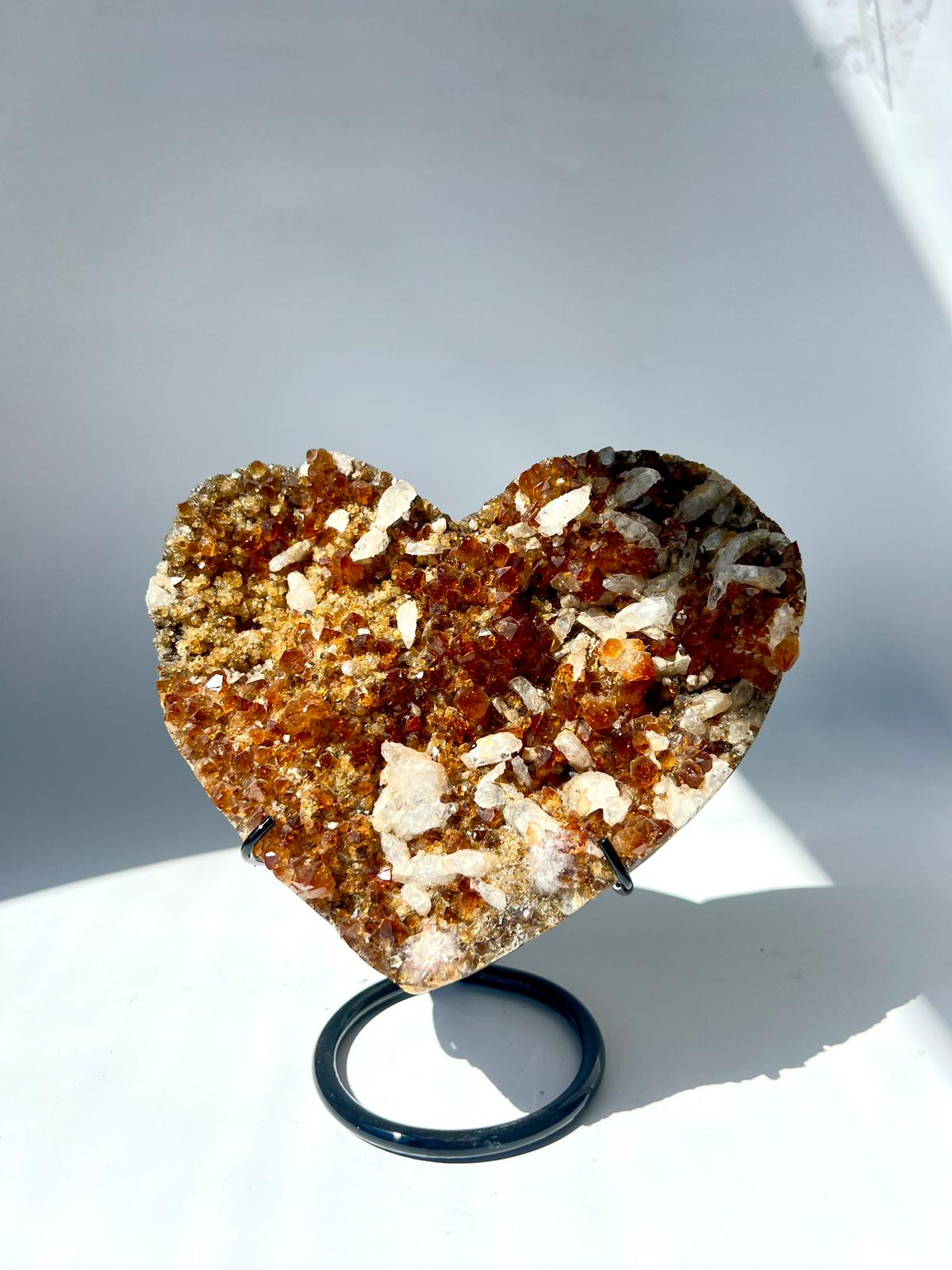 Citrine & Calcite Heart