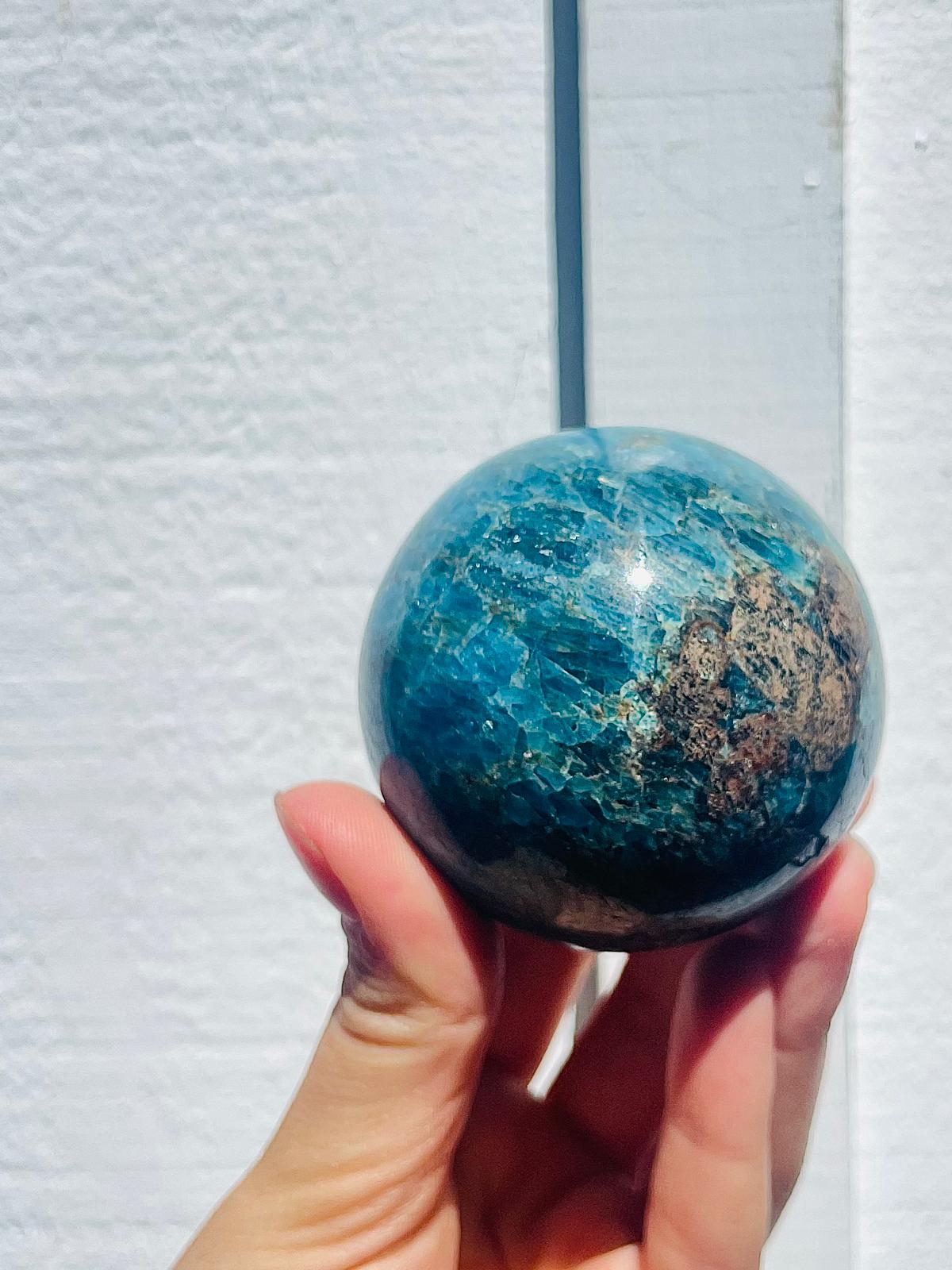 Blue Apatite Sphere