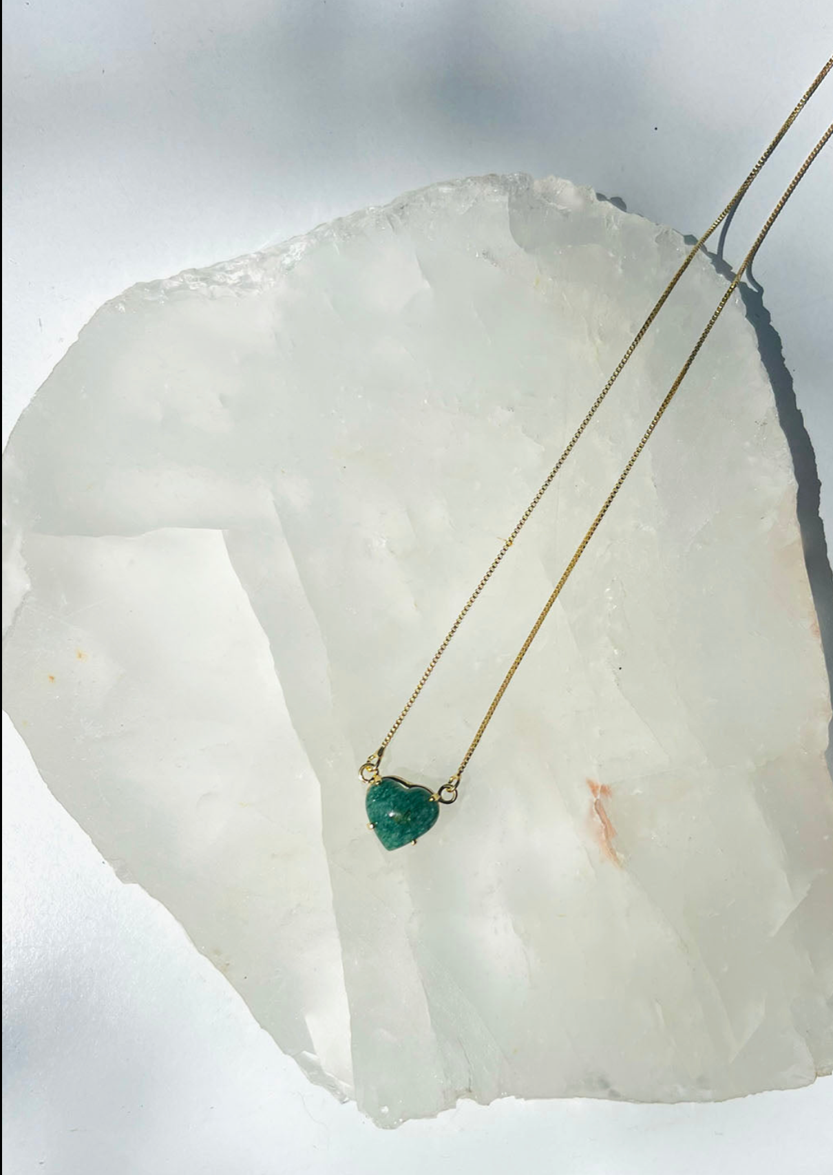 Green Quartz Heart Necklace -  Love • Positivity • Emotional Balance
