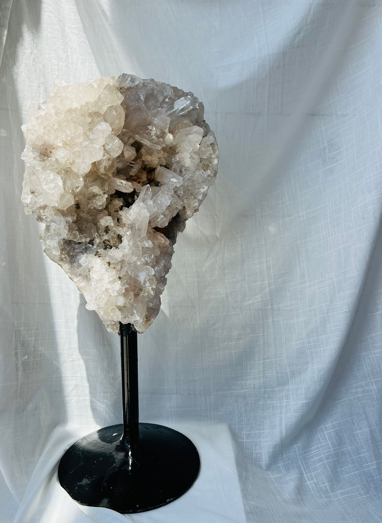 Clear Quartz Cluster on Stand