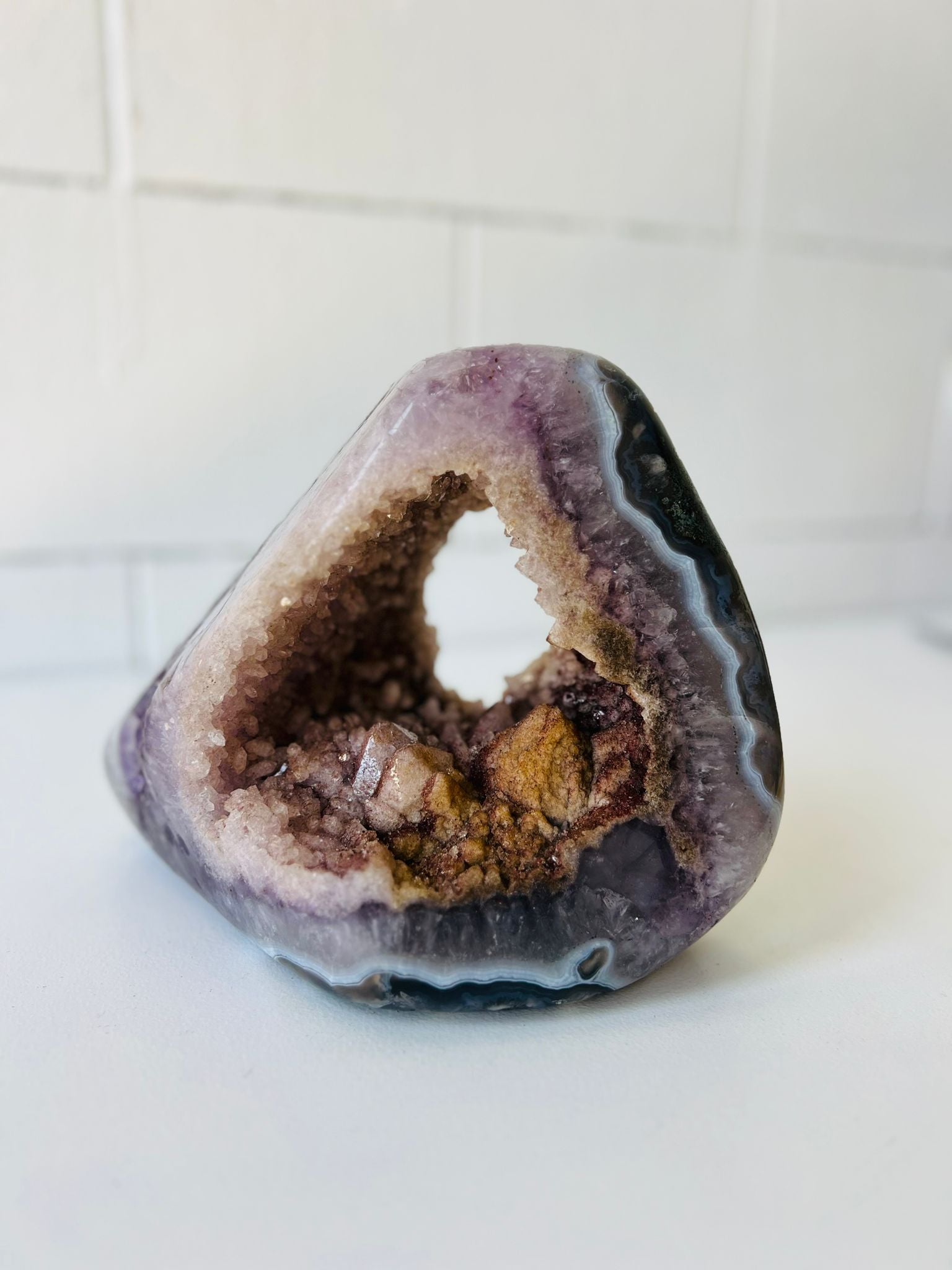 Pink and Purple Amethyst with Agate