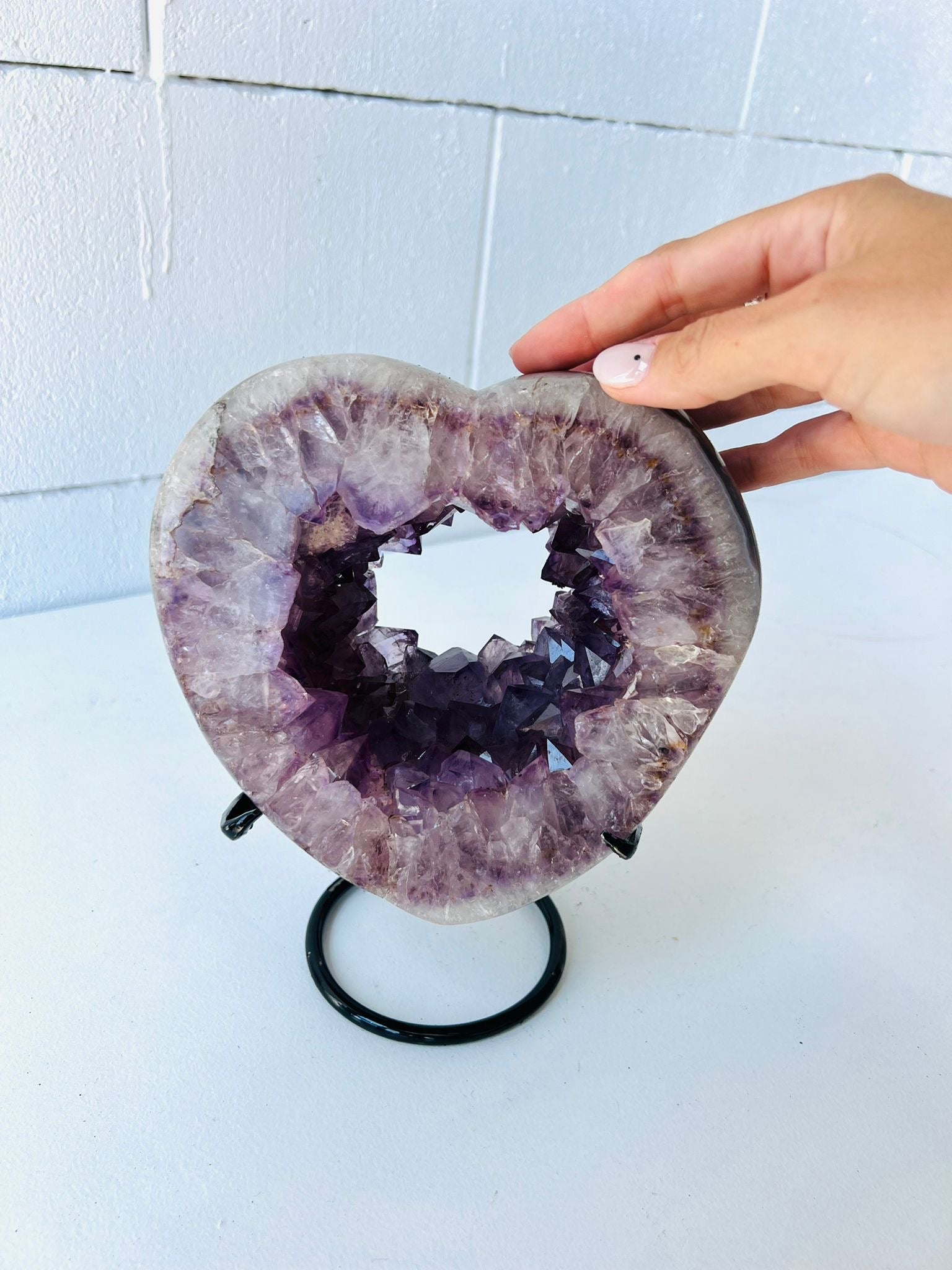 Large Polished Amethyst Heart