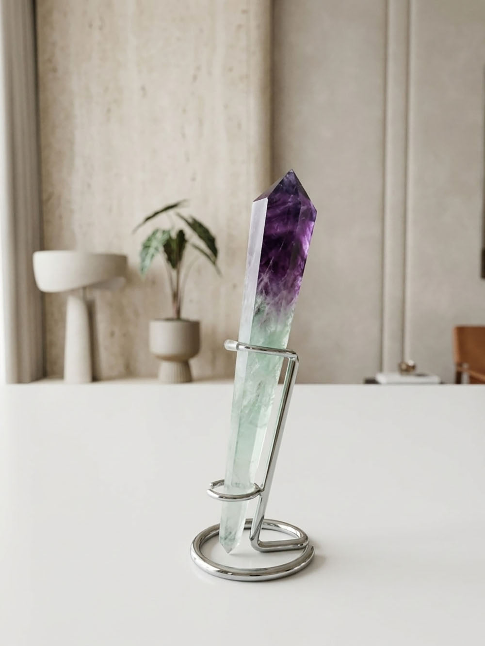 Fluorite Point on Stand